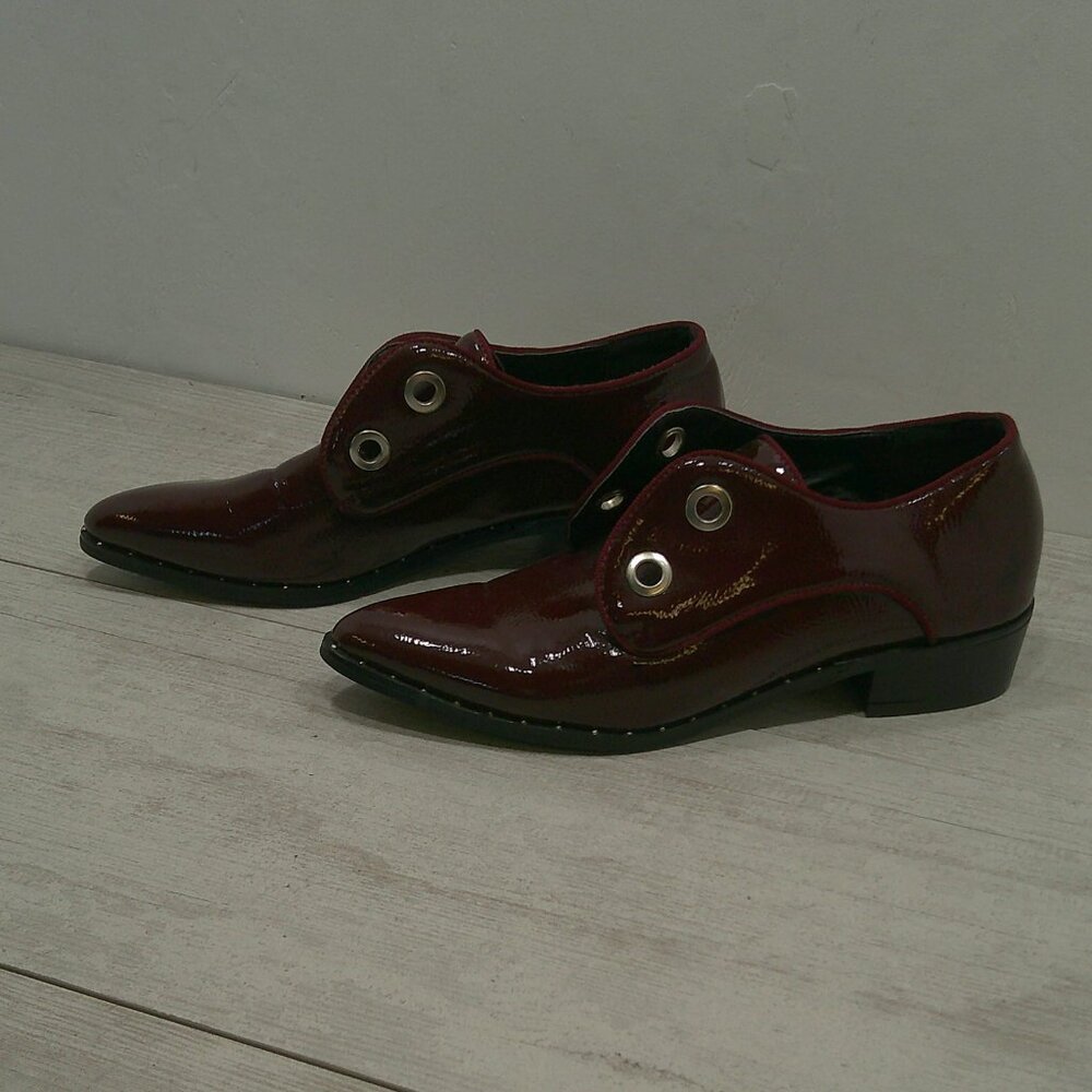 Stevie Hender Maroon Patent Loafers